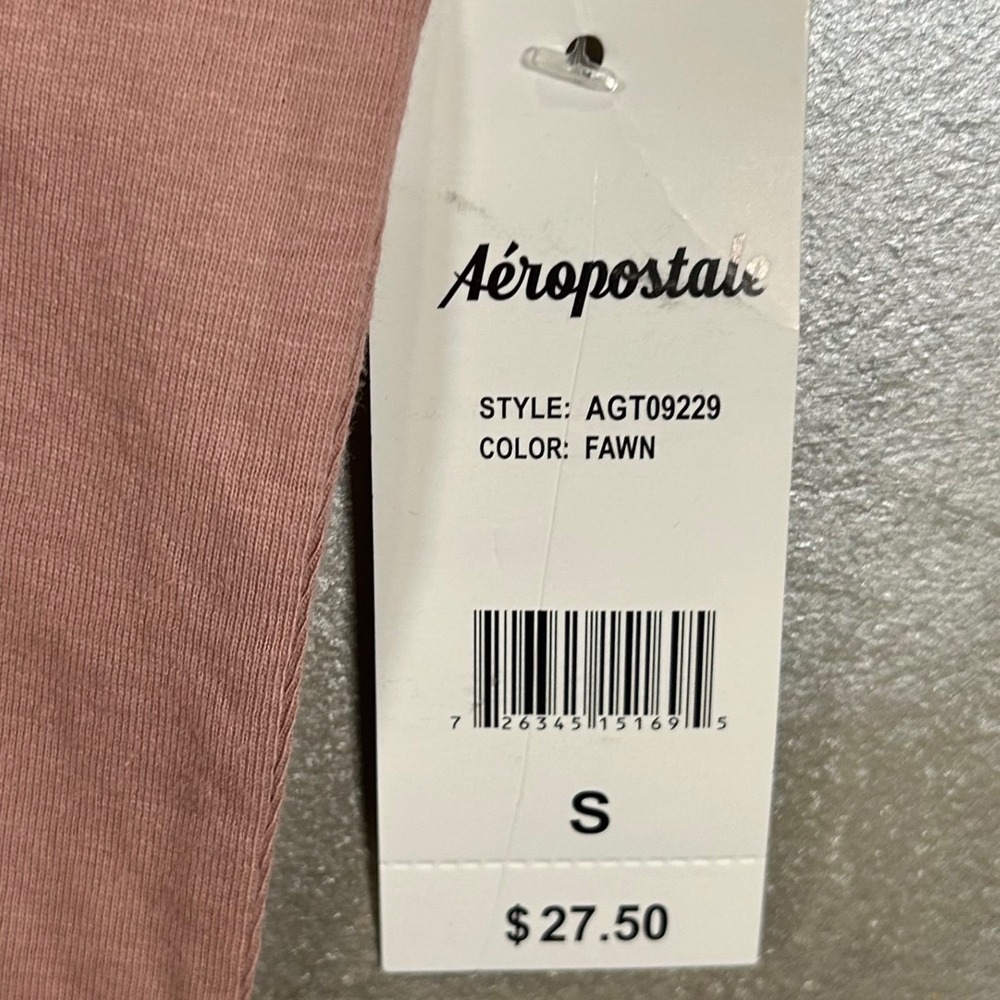 Aeropostale Mens Graphic Tee Fawn Pink Brown Logo T-Shirt Size Small New - Picture 4 of 8